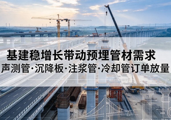 丽江基建稳增长带动预埋监测管材需求，声测管、沉降板、注浆管订单持续放量